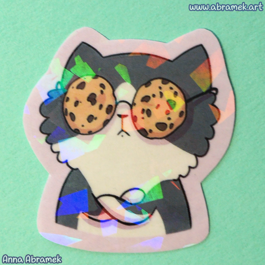 Cookie Glasses Cat Sticker