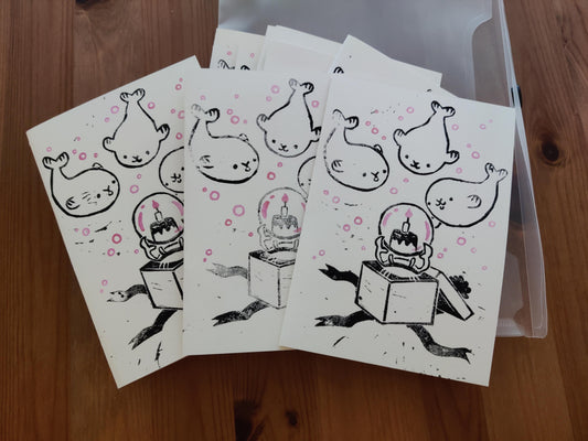 Lino Print Birthday Card - 2024/5 Limited Print