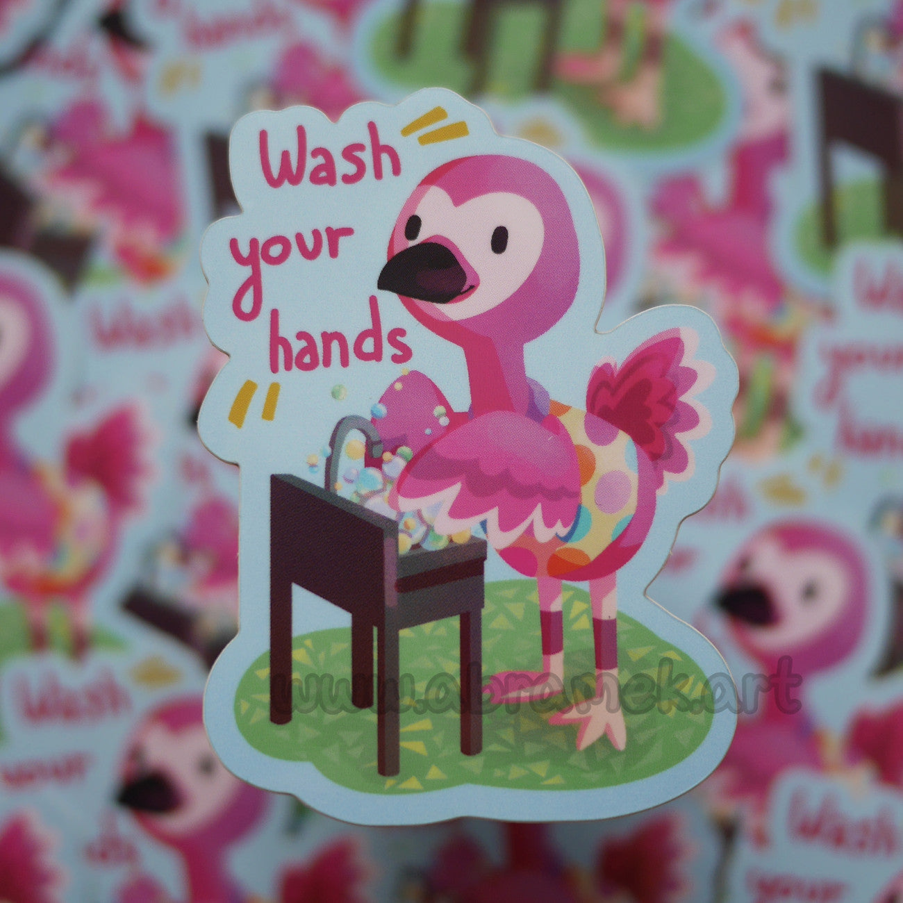 Wash Your Hands Flora Sticker