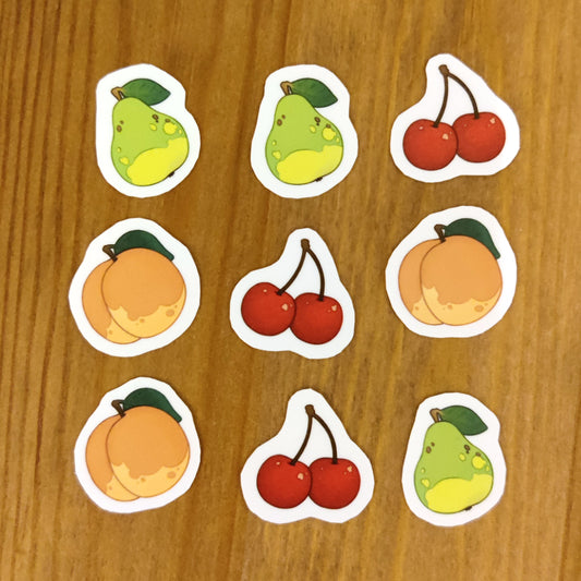 9 Random Mini Fruit Stickers