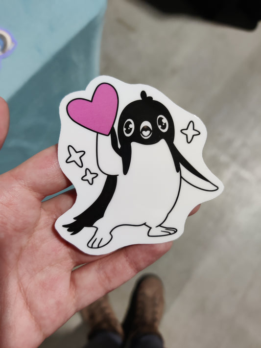 Penguin with a Heart Sticker