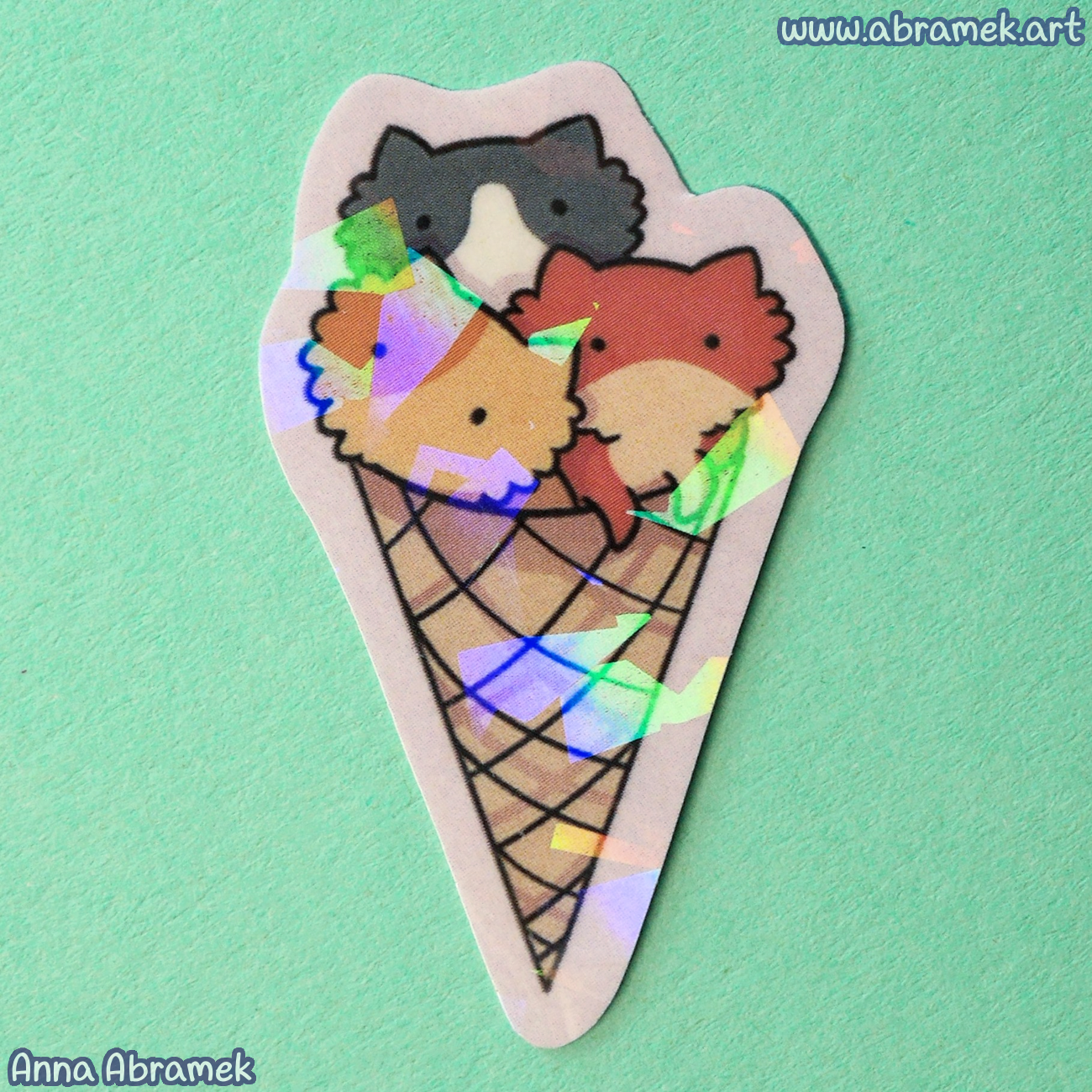 Ice Cream Cone Cat Sticker