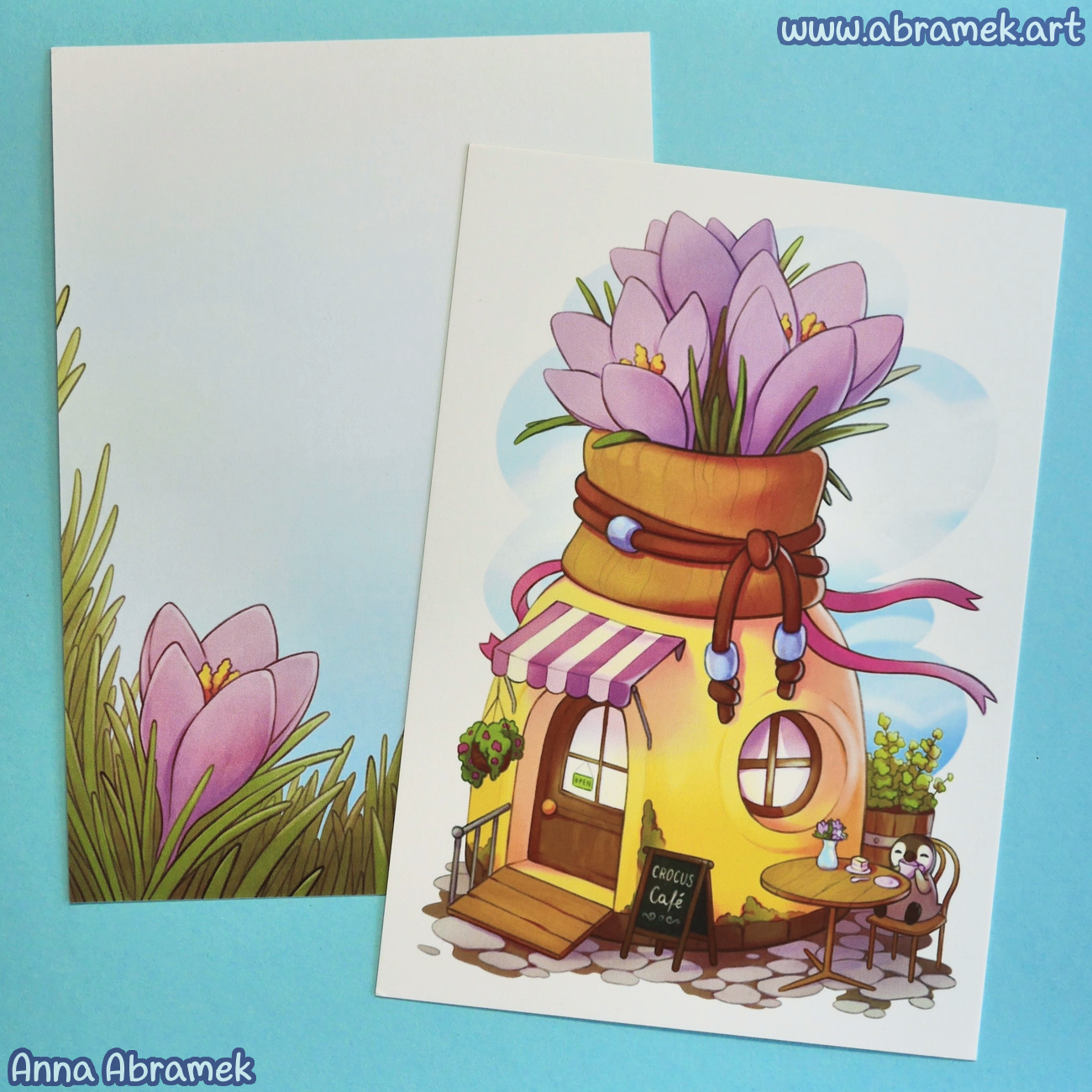 Crocus Cafe Double Sided Postcard