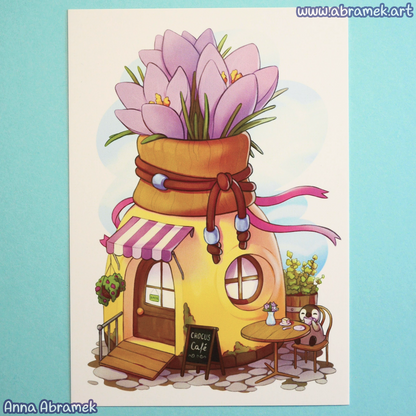 Crocus Cafe Double Sided Postcard