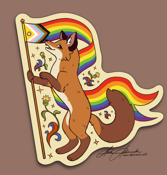 Pride Fox Stickers (Rainbow/Trans Flag)