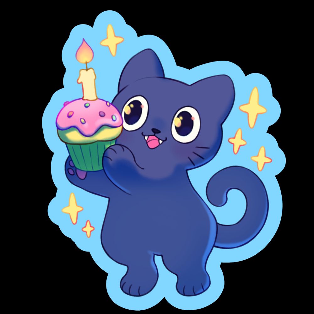 Birthday Cat Sticker PRE-ORDER