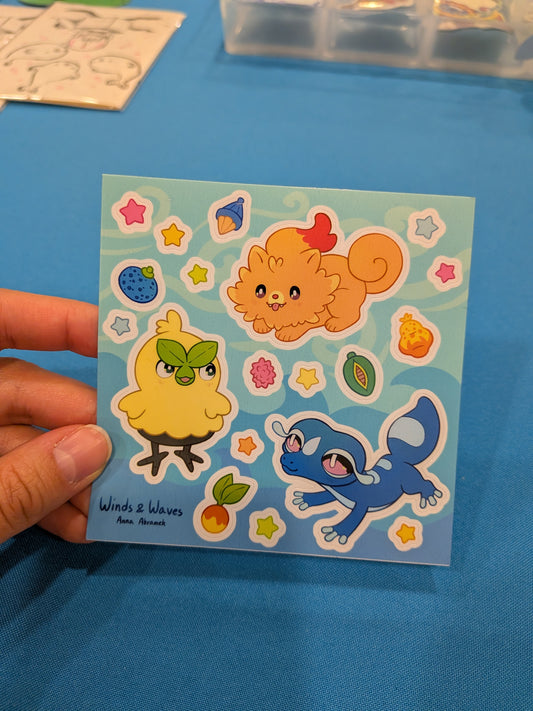 Windy And Wavy Creatures Sticker Sheet