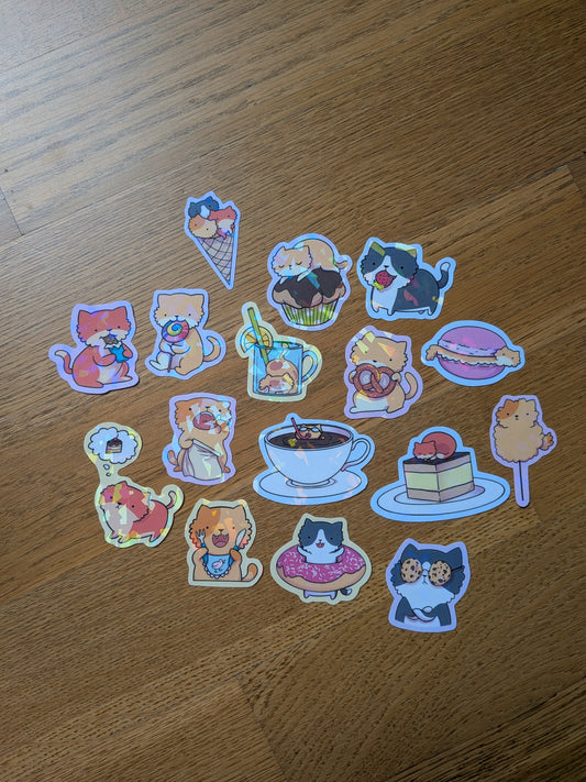 Cats And Sweet Snacks Sticker Set
